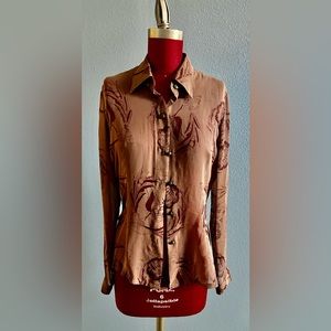 Silk Chiffon Button Down Blouse